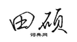 駱恆光田碩行書個性簽名怎么寫