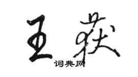 駱恆光王獲行書個性簽名怎么寫