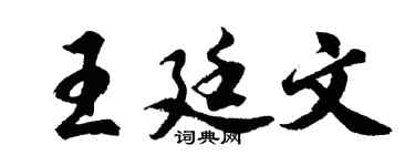 胡問遂王廷文行書個性簽名怎么寫