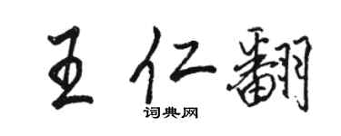 駱恆光王仁翻行書個性簽名怎么寫
