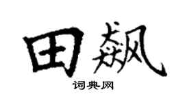 丁謙田飆楷書個性簽名怎么寫