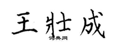 何伯昌王壯成楷書個性簽名怎么寫