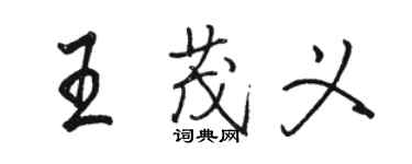 駱恆光王茂義行書個性簽名怎么寫