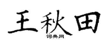 丁謙王秋田楷書個性簽名怎么寫