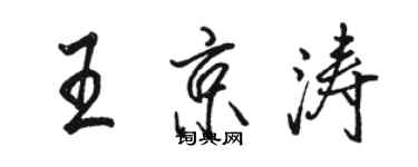 駱恆光王京濤行書個性簽名怎么寫