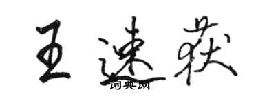 駱恆光王速獲行書個性簽名怎么寫