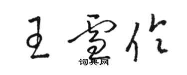 駱恆光王雪伶草書個性簽名怎么寫