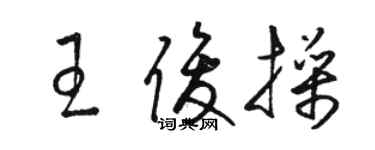 駱恆光王俊操草書個性簽名怎么寫