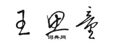 駱恆光王思童草書個性簽名怎么寫