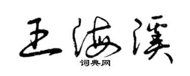 曾慶福王海溪草書個性簽名怎么寫