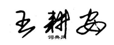 朱錫榮王耕安草書個性簽名怎么寫