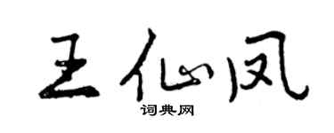 曾慶福王仙鳳行書個性簽名怎么寫