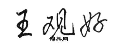 駱恆光王觀好行書個性簽名怎么寫