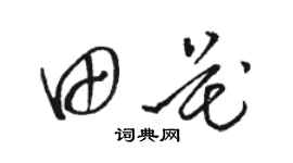 駱恆光田花草書個性簽名怎么寫