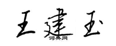 王正良王建玉行書個性簽名怎么寫