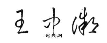 駱恆光王中微草書個性簽名怎么寫