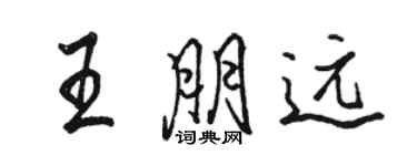 駱恆光王朋遠行書個性簽名怎么寫