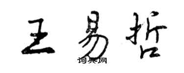 曾慶福王易哲行書個性簽名怎么寫