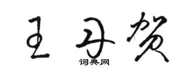 駱恆光王丹賀草書個性簽名怎么寫