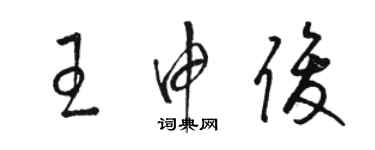 駱恆光王申俊草書個性簽名怎么寫