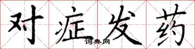 丁謙對症發藥楷書怎么寫