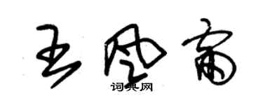 朱錫榮王風雷草書個性簽名怎么寫