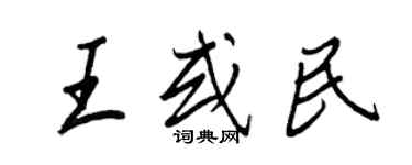 王正良王或民行書個性簽名怎么寫