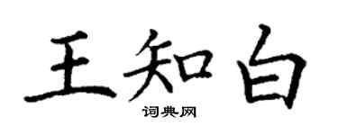 丁謙王知白楷書個性簽名怎么寫