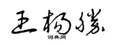 曾慶福王楊勝草書個性簽名怎么寫