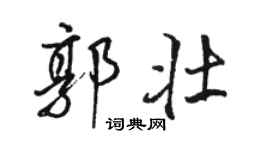 駱恆光郭壯行書個性簽名怎么寫