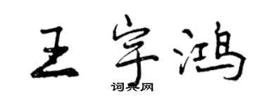 曾慶福王宇鴻行書個性簽名怎么寫