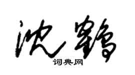 朱錫榮沈鶴草書個性簽名怎么寫
