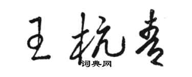 駱恆光王杭青草書個性簽名怎么寫