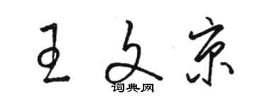 駱恆光王文京草書個性簽名怎么寫