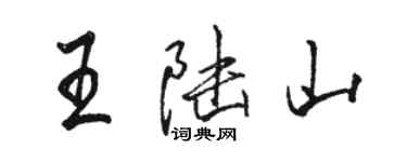 駱恆光王陸山行書個性簽名怎么寫