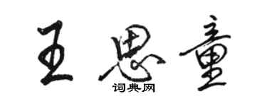 駱恆光王思童行書個性簽名怎么寫