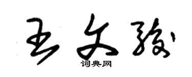 朱錫榮王文駿草書個性簽名怎么寫