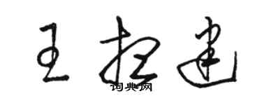 駱恆光王想建草書個性簽名怎么寫