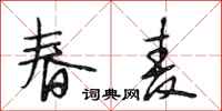 段相林春麥行書怎么寫