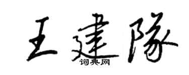 王正良王建隊行書個性簽名怎么寫