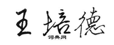 駱恆光王培德行書個性簽名怎么寫