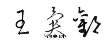 駱恆光王異歡草書個性簽名怎么寫