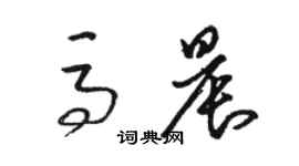 駱恆光馬晨草書個性簽名怎么寫