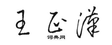 駱恆光王正漢草書個性簽名怎么寫