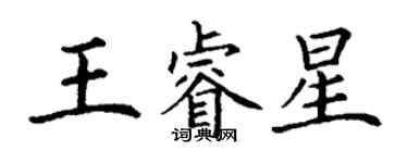 丁謙王睿星楷書個性簽名怎么寫