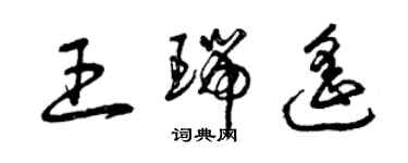 曾慶福王瑞遙草書個性簽名怎么寫