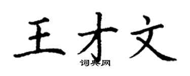 丁謙王才文楷書個性簽名怎么寫