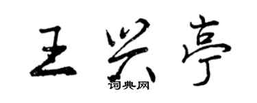 曾慶福王興亭行書個性簽名怎么寫