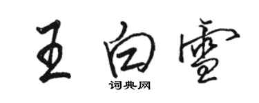 駱恆光王白雪行書個性簽名怎么寫