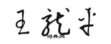 駱恆光王龍平草書個性簽名怎么寫